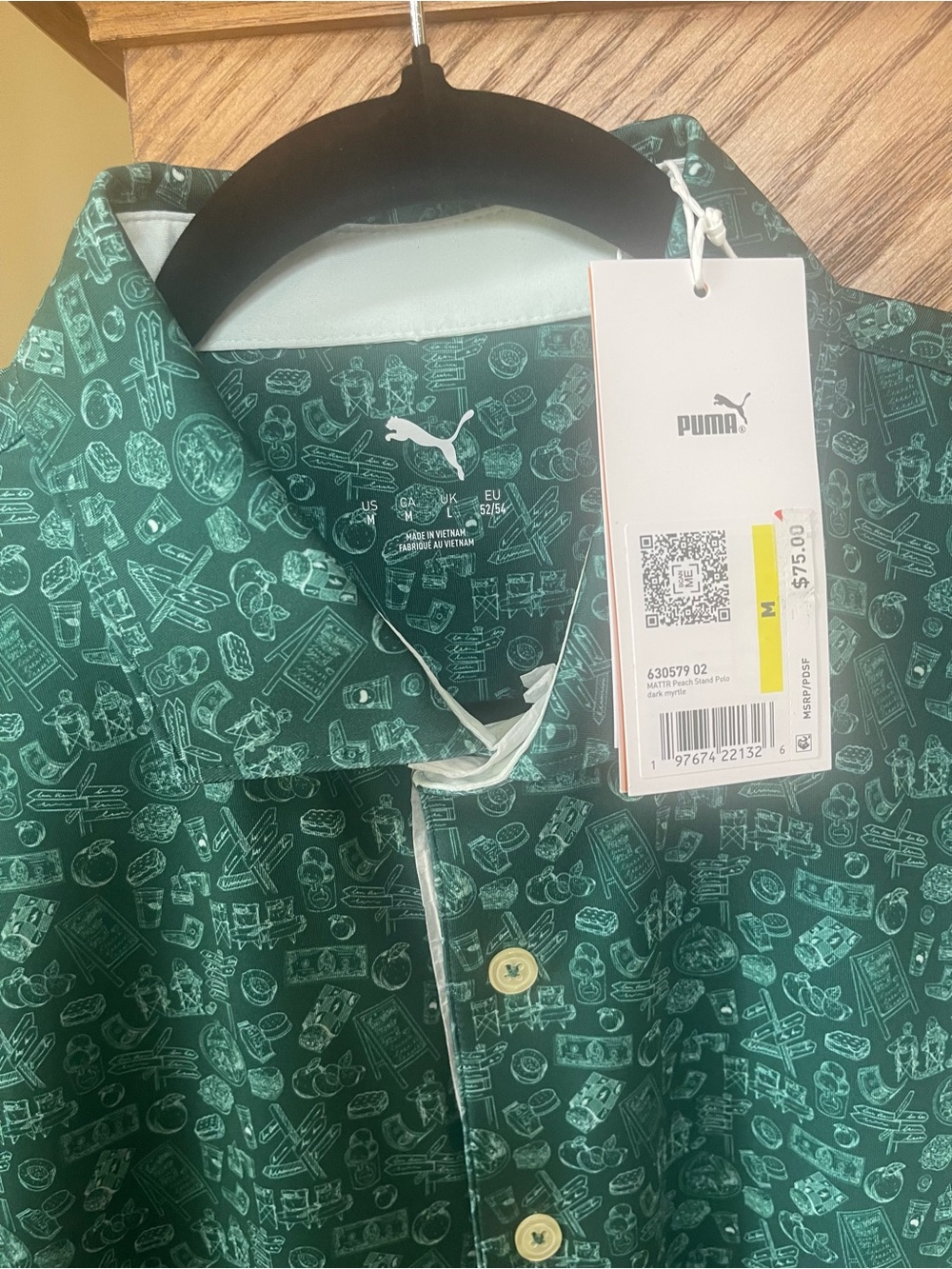 NWT PUMA MATTR DARK MYRTLE HIGH PERFORMANCE MENS GOLF POLO 4-WAY STRETCH SIZE M - Picture 9 of 14